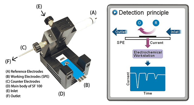 Structure and principle of Electochemical
                                Flow cell-Zensor R&D-SF100