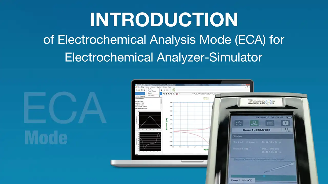 ECA (electrochemical
                                      analysis mode of electrochemical
                                      potentiostat/simulator/AC
                                      impendence/EIS-Zensor R&D-ACIP 100